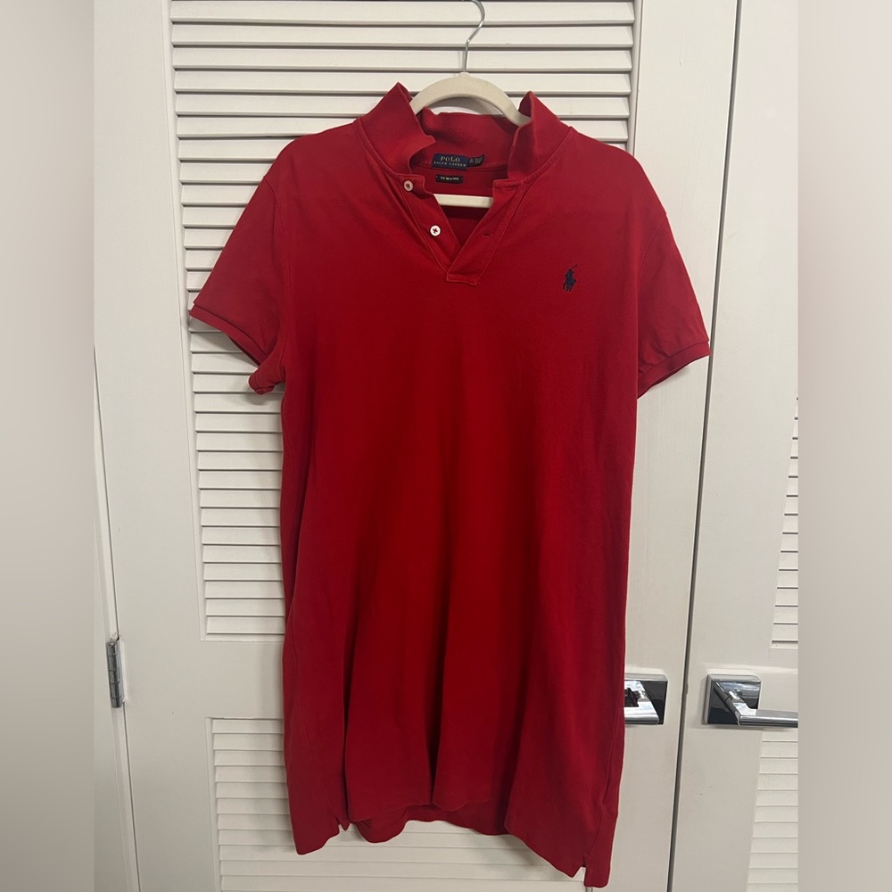 Red Mesh Mini Polo Dress ❣️